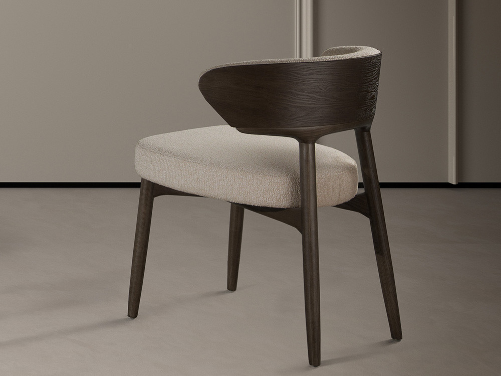 Silla de madera de comedor Elba: sofisticación de Nacher con tejidos seleccionables en Mobel 6000