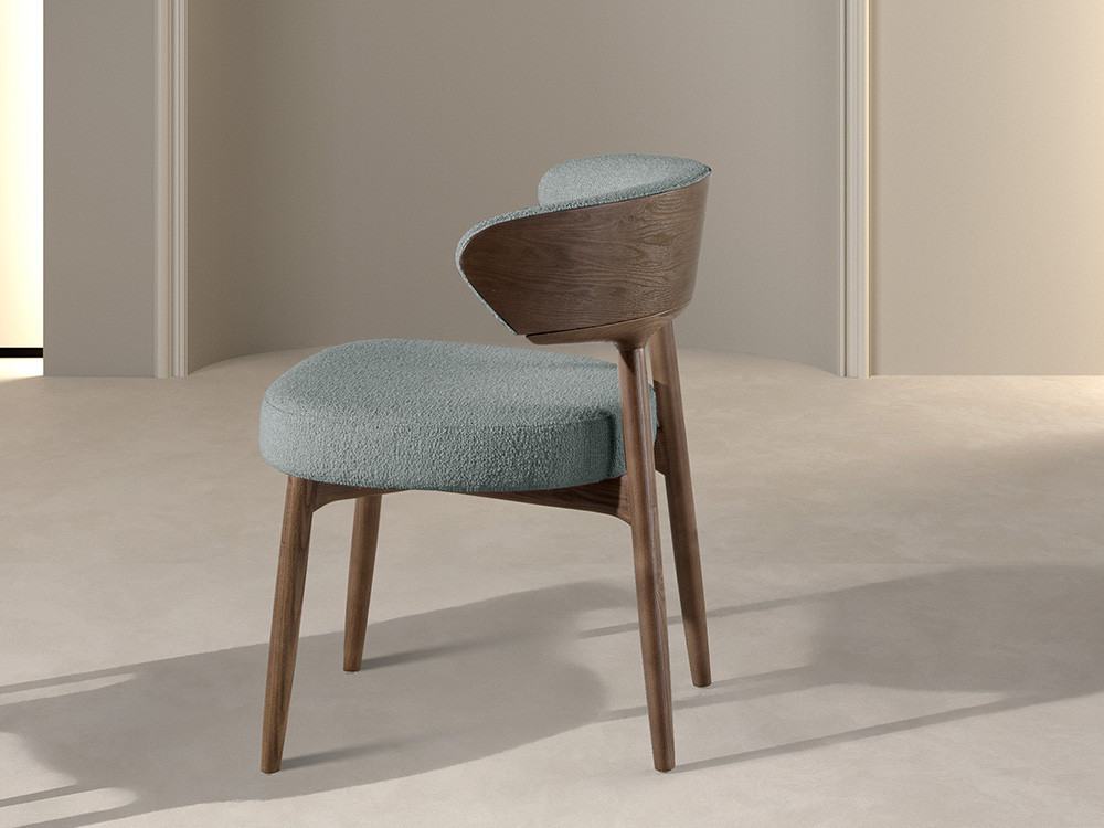 Silla comedor comoda Elba de Nacher: diseño nacional ergonómico con asiento y respaldo textil en Mobel 6000