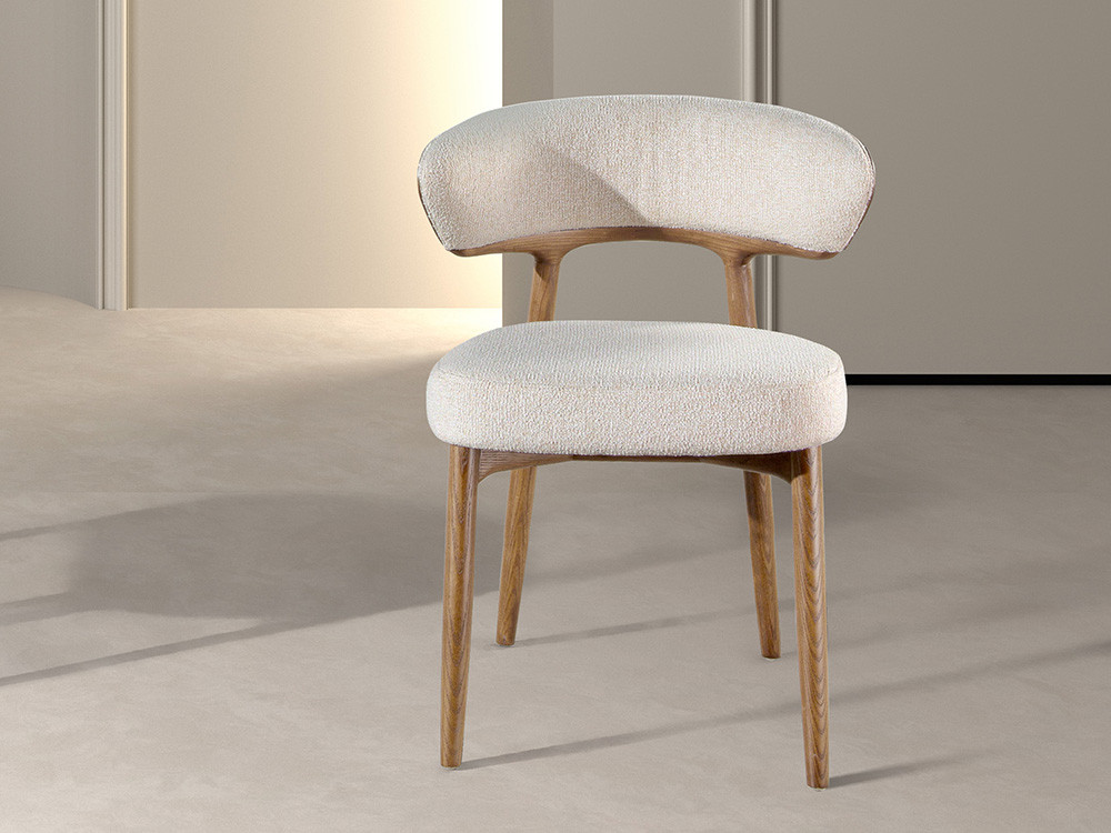 Mobel 6000: silla comedor madera Elba, estructura de madera teñida personalizable en acabados y telas