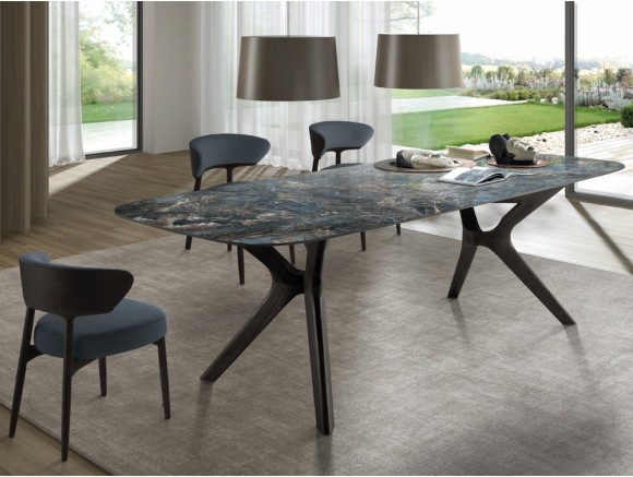 Mesa de comedor Lin Fix Keramic de Nacher: diseño de fabricación española con sobre porcelánico en Mobel 6000