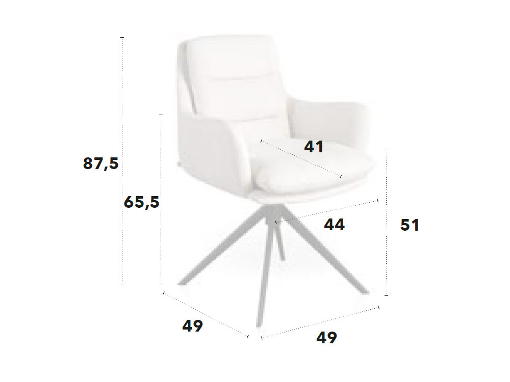 Mobel 6000: elegante silla tapizada giratoria Lucy, personalización en tejidos y fabricación española por Nacher