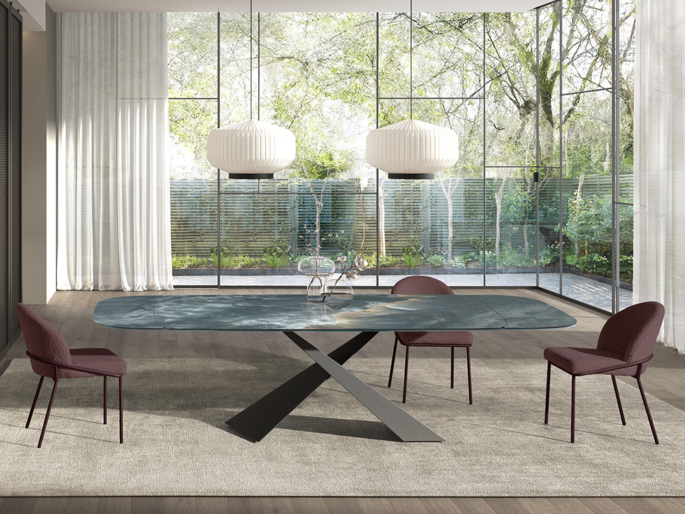 Mesa de comedor extensible Jasper Keramic Barrel de Nacher: diseño de fabricación española en Mobel 6000