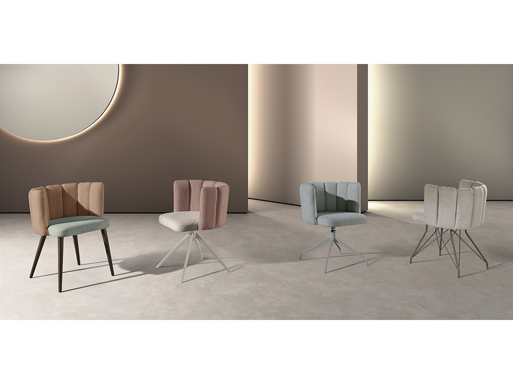 Silla giratoria Yoko Turn de Mobles Nacher: la esencia del mueble español con base metálica en Mobel 6000