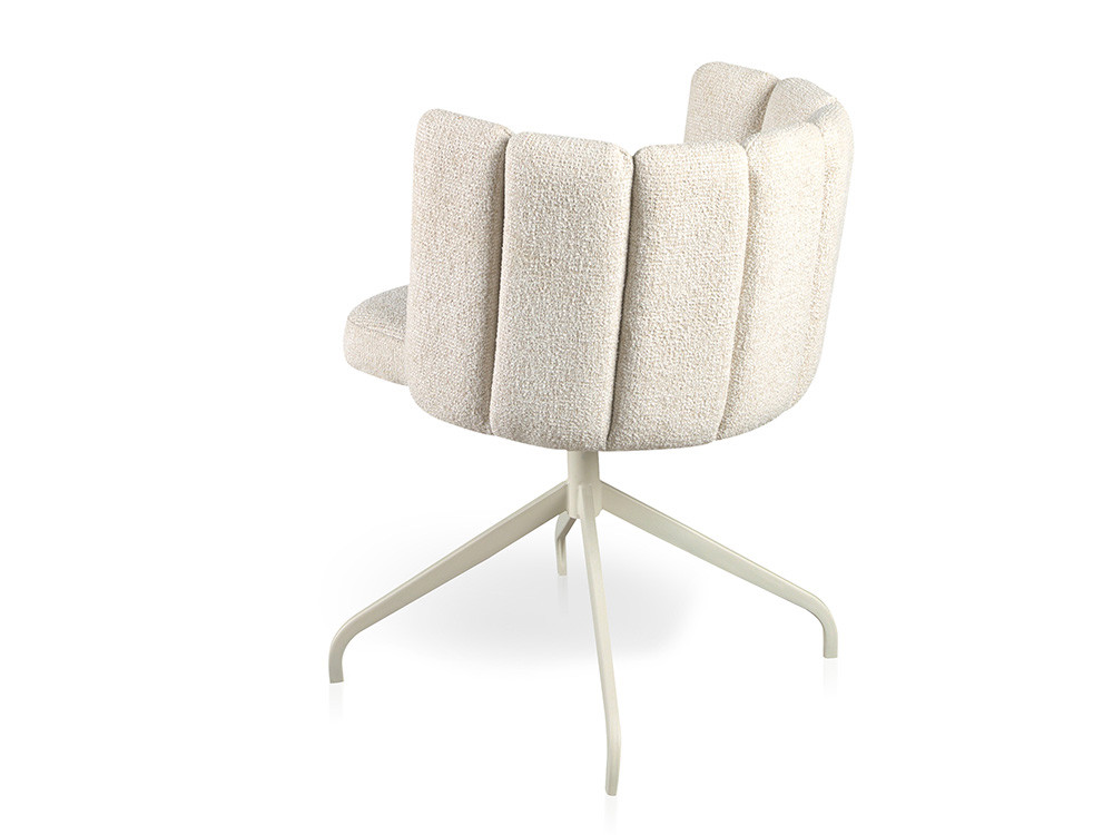 Mobel 6000: elegante silla tapizada Yoko Turn por Nacher, maestría nacional con base de metal lacado