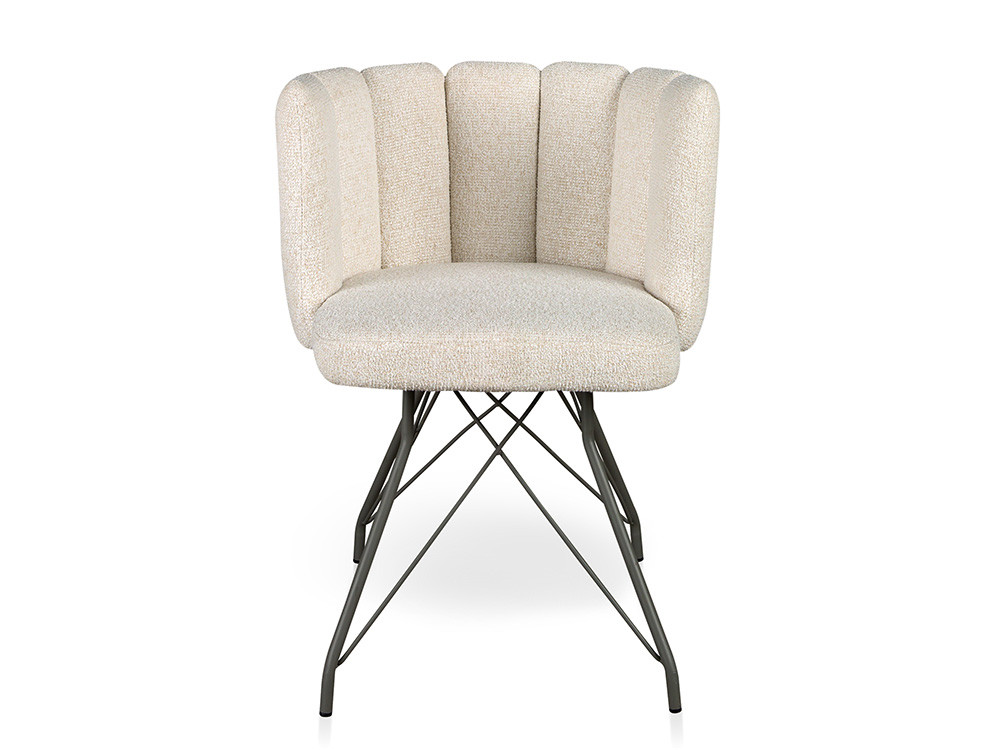 Silla tapizada Yoko Thot por Nacher: confort y estilo en metal lacado para salones modernos en Mobel 6000