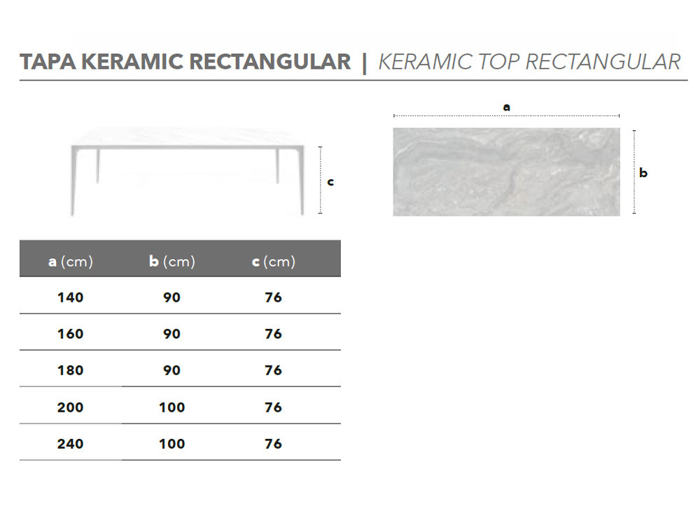 Muebles de comedor modernos: mesa Kuki Fix Keramic de Nacher, sello español y acabado porcelánico premium en Madrid