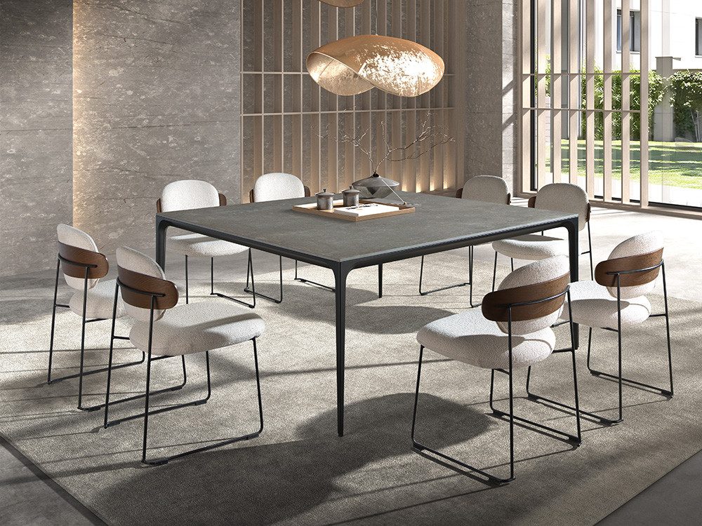 Muebles de diseño para salón: silla Arlet de Nacher, la armonía de madera, metal y tela en Mobel 6000