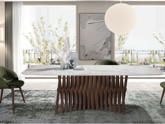 Mesa de comedor Alf Fix Keramic de Nacher: diseño de fabricación española con sobre porcelánico de 12mm en Mobel 6000