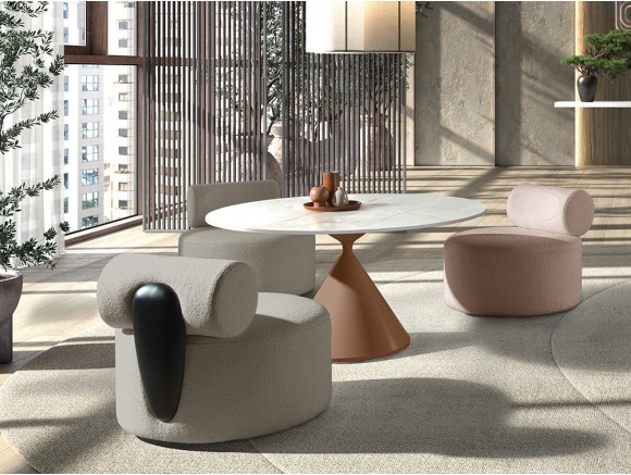 Butaca de diseño Momo de Nacher: exclusivo diseño de grandes volúmenes y tapicería premium en Mobel 6000