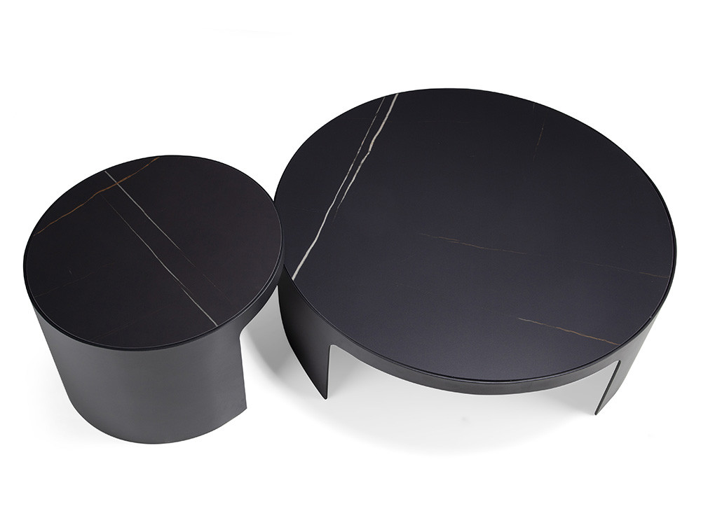 Mobel 6000: exclusiva mesa de centro Nomi de Mobles Nacher, maestría nacional en metal y porcelánico para espacios flexibles