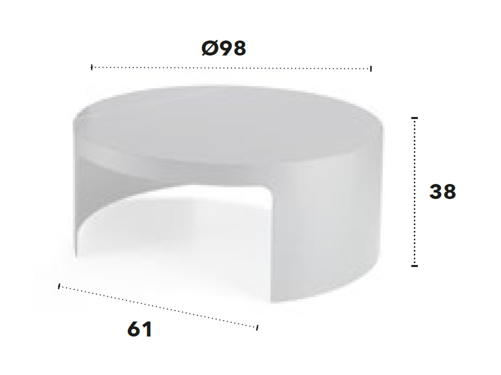 Mobel 6000: mesa centro porcelánico Nomi de Nacher, pieza de autor redonda con base de metal para hogares contemporáneos