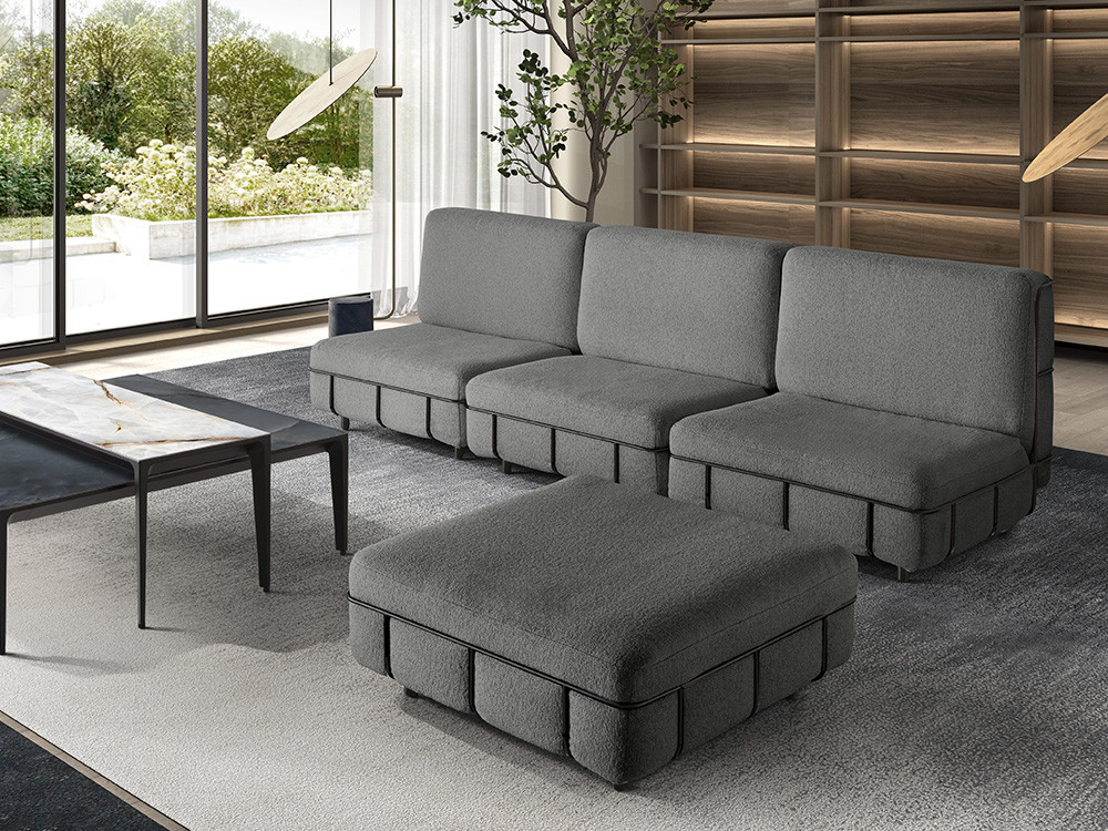 Sillón modular Oclock de Nacher: diseño de fabricación española con estructura de metal en Mobel 6000