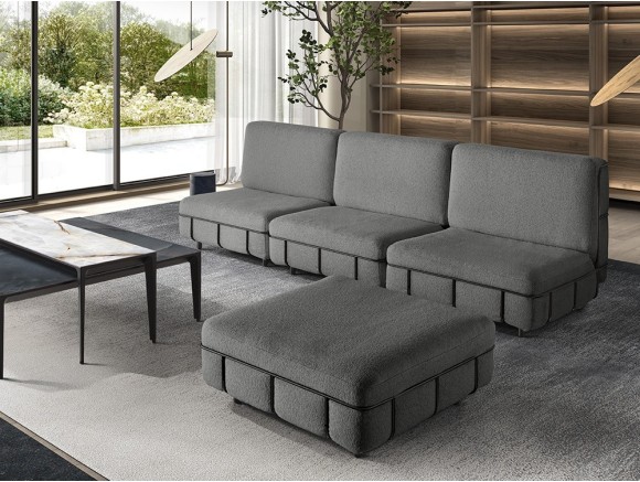 Sillón modular Oclock de Nacher: diseño de fabricación española con estructura de metal en Mobel 6000