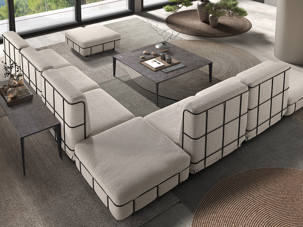 Mobel 6000: elegante sillón modular Oclock por Nacher, tapizado personalizable para crear un sofá modular a medida