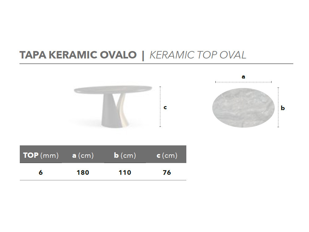 Mesa ovalada Navi Fix Keramic Oval