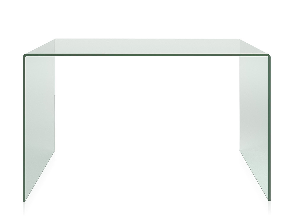 Escritorio elegante Glassy de Mobles Nacher: diseño de fabricación española en cristal transparente para Madrid
