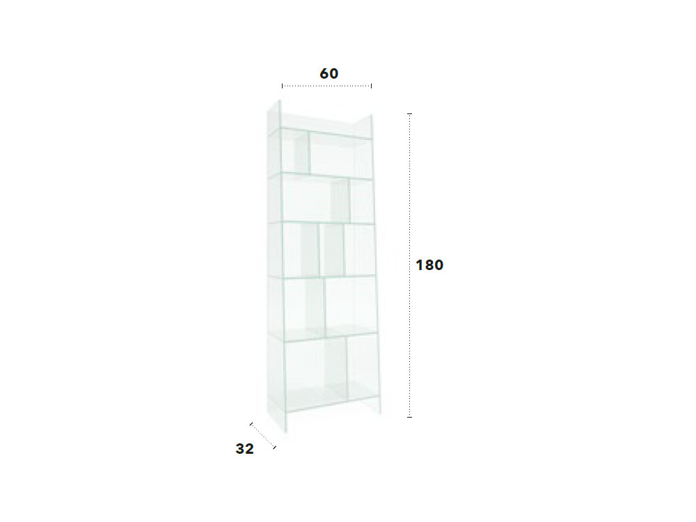 Mobel 6000 Madrid: exclusiva estantería de diseño She de Nacher, sofisticación nacional en cristal templado transparente