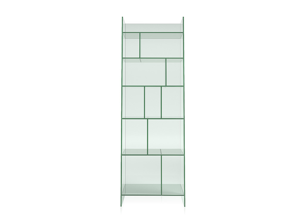 Librerías modernas She de Mobles Nacher: maestría de fabricación española en cristal para hogares de lujo en Madrid