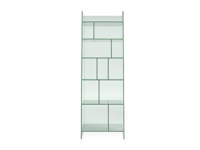 Librerías modernas She de Mobles Nacher: maestría de fabricación española en cristal para hogares de lujo en Madrid