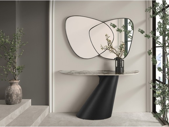 Consolas recibidor de diseño Maui Keramic de Nacher: elegancia de fabricación española con sobre porcelánico en Mobel 6000
