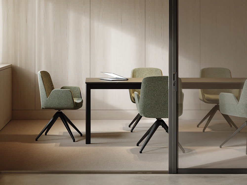 Sillones de oficina Alpaca de Cancio: elegancia giratoria con tapizado premium para un escritorio de diseño en Mobel 6000