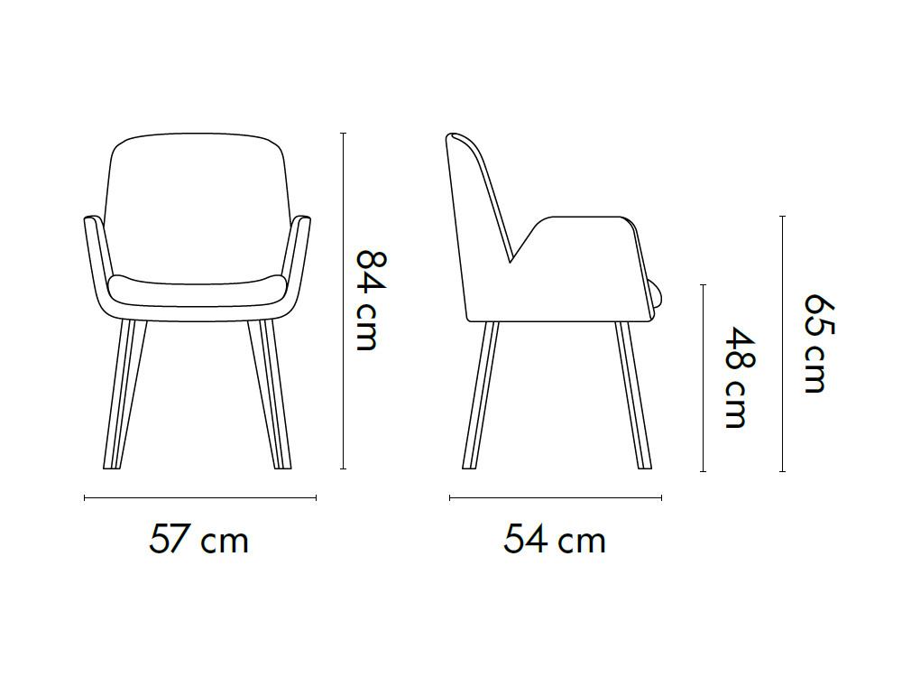 Sillas modernas Alpaca de Cancio: confort y elegancia con estructura de metal epoxi para salones de diseño en Madrid