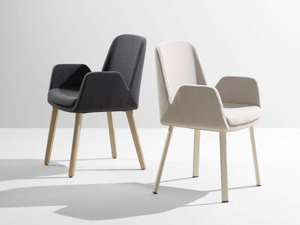 Sillas de comedor de madera Alpaca Wood de Cancio: elegancia en madera de fresno con asiento tapizado premium en Mobel 6000