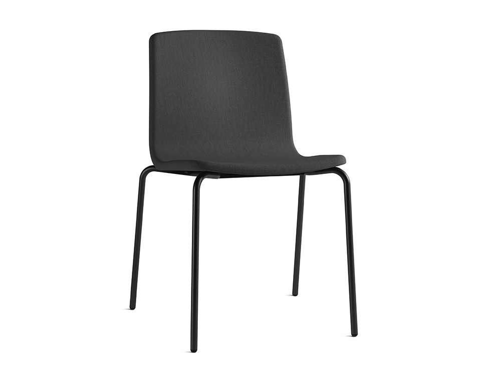 Sillas de comedor tapizadas Atrio Metal de Cancio: diseño apilable con patas de metal epoxi en Mobel 6000