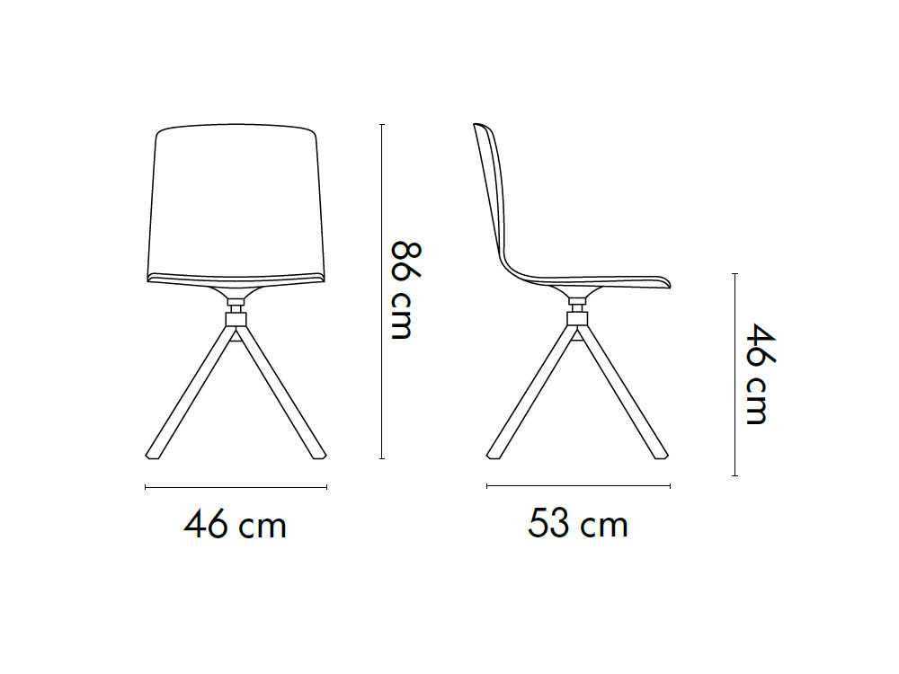 Silla madera diseño Atrio de Cancio: funcionalidad giratoria y base metálica para una zona de estudio moderna en Madrid