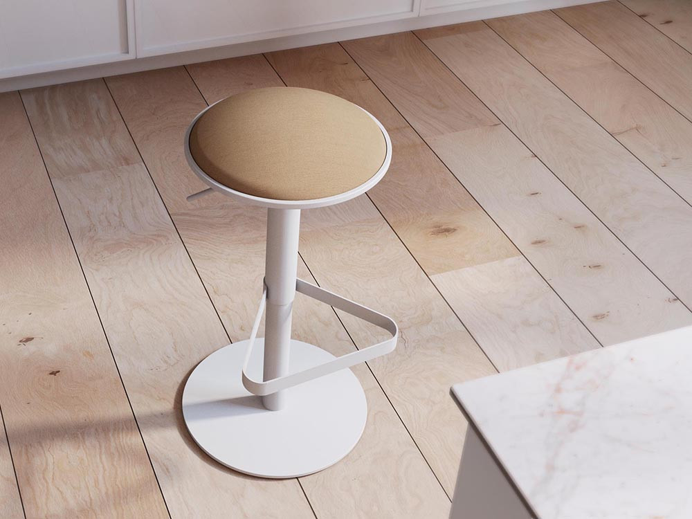 Taburete elevable Disco Tapizado