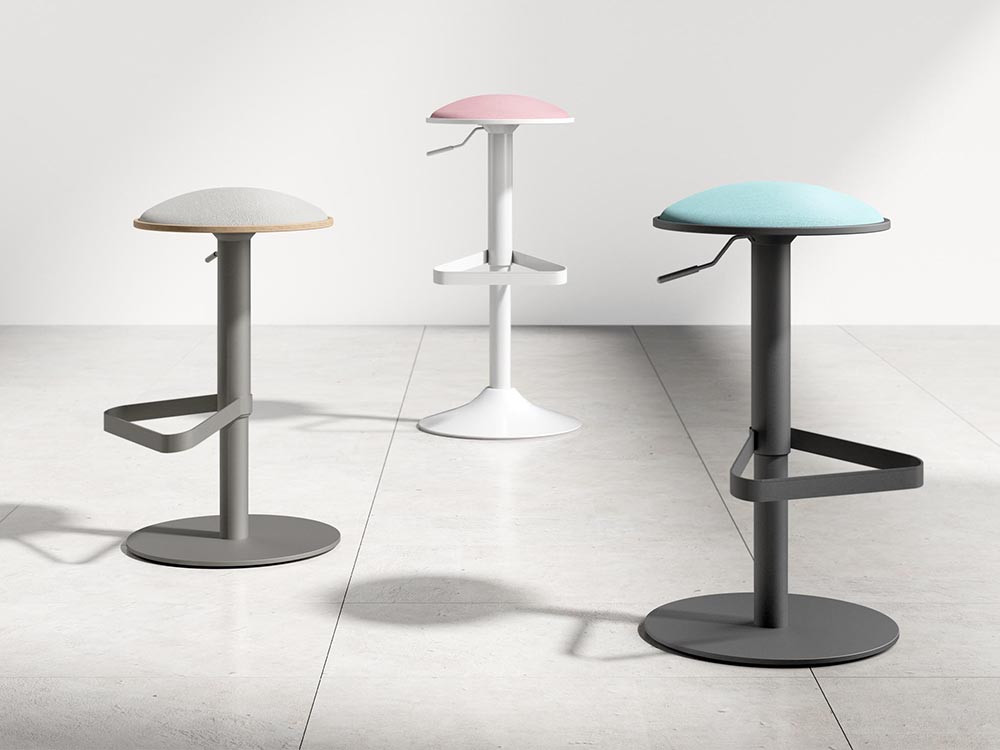 Taburete elevable Disco Tapizado