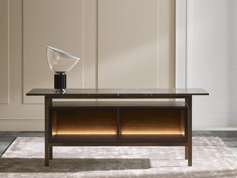 Mobel 6000: exclusivo aparador Punt Mobles Chicago, elegancia en madera con sobre de mármol o Silestone en Madrid