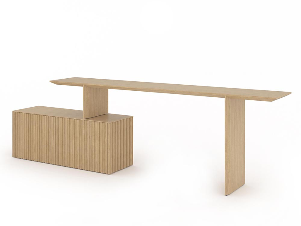 Mobel 6000: elegante mesa de escritorio moderna Velasca de Punt, artesanía nacional en dos dimensiones