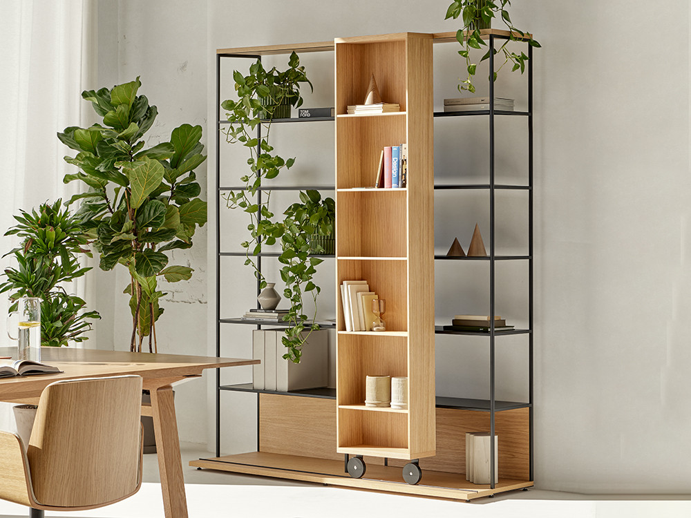 Librerías de diseño Literatura Open de Punt: sistema modular de Vicent Martínez en Mobel 6000