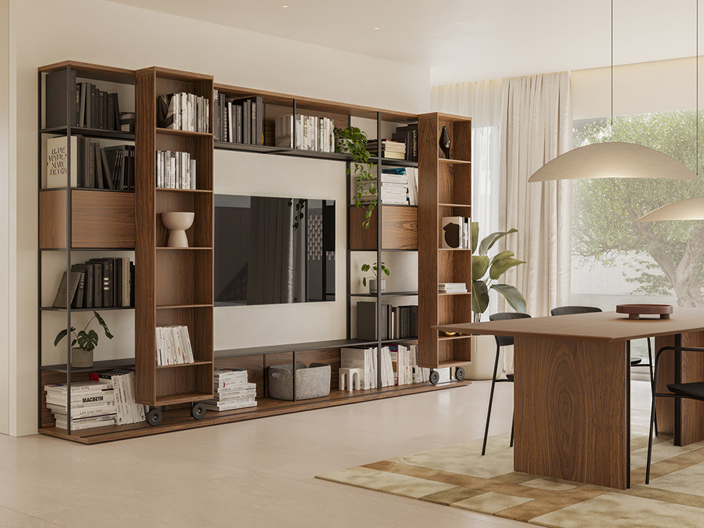 Librerías de diseño Literatura Open TV de Punt: mueble tv modular de Vicent Martínez en Mobel 6000
