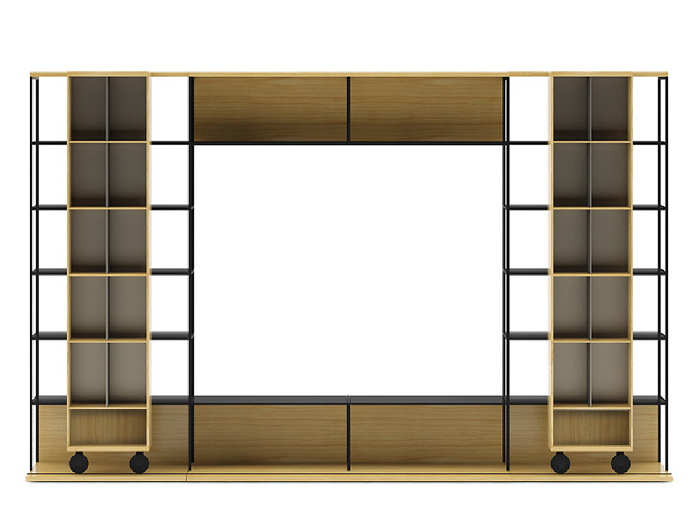Mobel 6000 | Seismil Studio: exclusiva librería mueble tv Literatura Open por Punt en Madrid