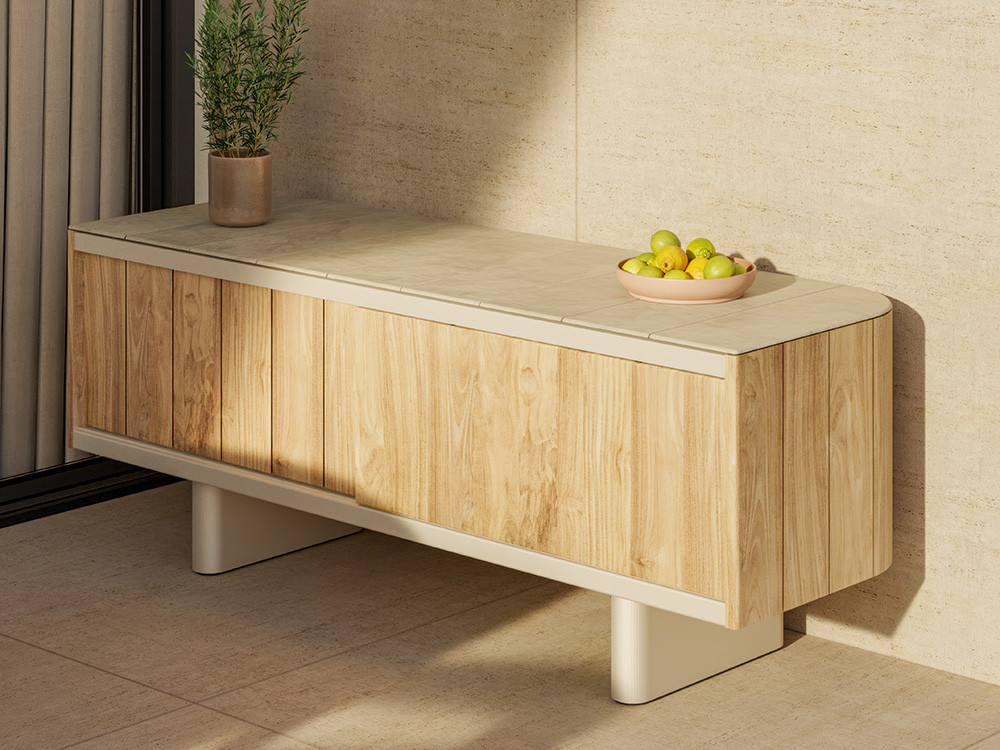 Aparadores bajos Atrio Outdoor de Punt Mobles: madera de teca en Mobel 6000 distribuidor ofician Punt