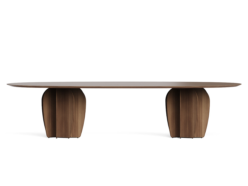 Mesa redonda diseño Coral por Punt: Arik Levy diseña en madera nogal natural en Seismil Studio Madrid