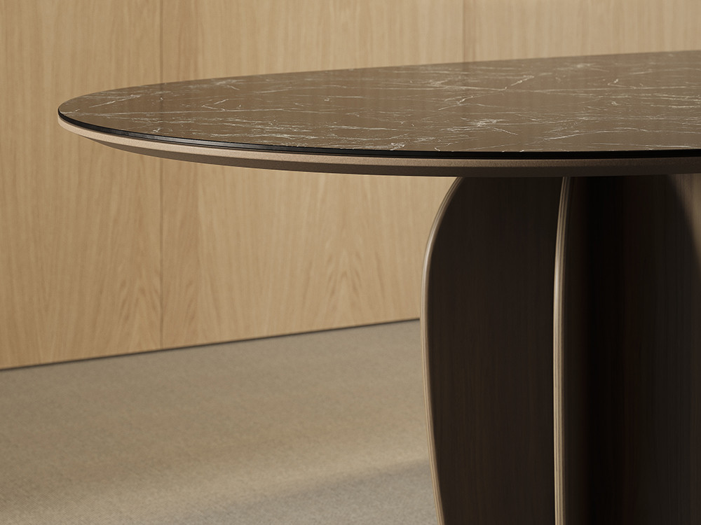 Mesa porcelánico Coral de Punt: Arik Levy crea esta pieza en madera de nogal natural en Seismil Studio Madrid