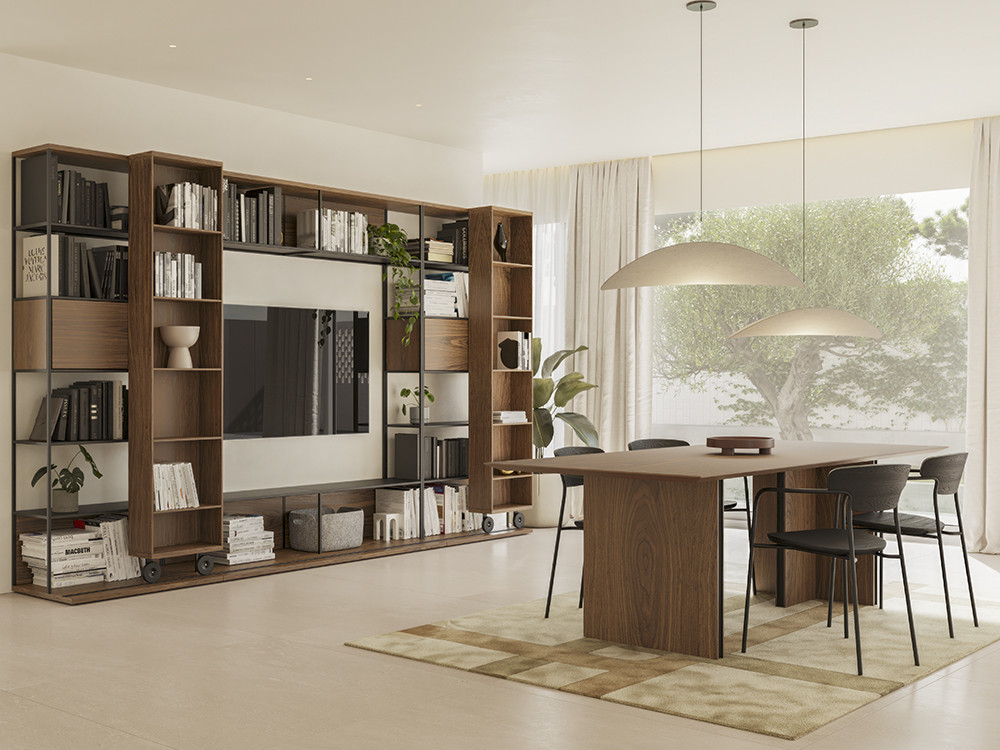Mesas de comedor de diseño Stockholm por Mario Ruiz en madera de roble o nogal: Mobel 6000 y Seismil Studio Madrid