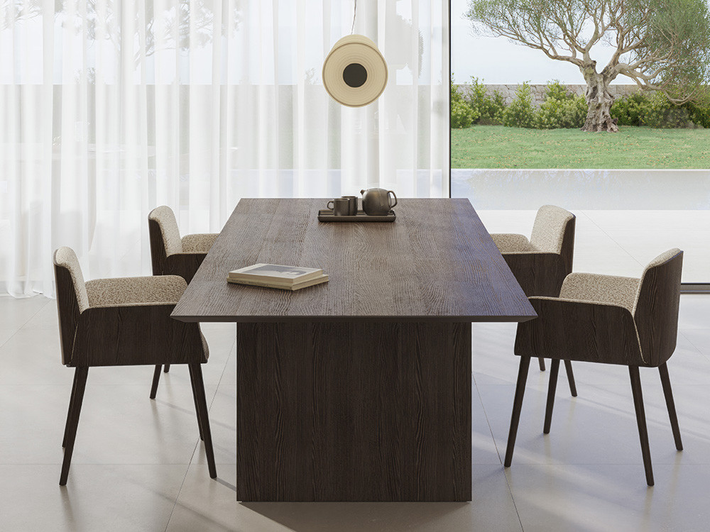 Mobel 6000 presenta la mesa Stockholm de Punt: diseño de Mario Ruiz en chapa de roble o nogal en Seismil Studio Madrid