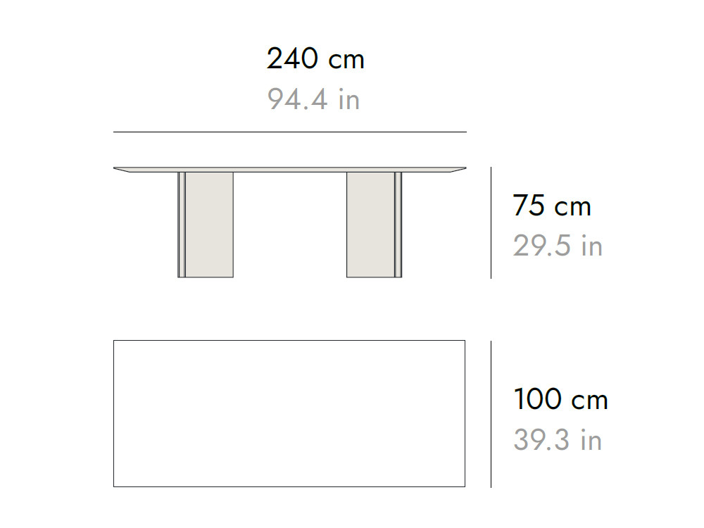 Varias medidas para la mesa Stockholm de Mario Ruiz: chapa de nogal o roble en Mobel 6000 | Seismil Studio Madrid