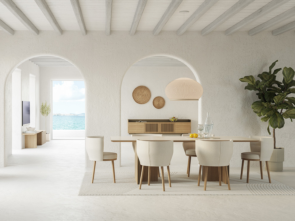 Mesa porcelánico Stockholm por Mario Ruiz en roble o nogal: sobre Dekton o Xtone en Mobel 6000 y Seismil Studio Madrid