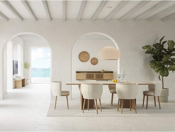 Mesa porcelánico Stockholm por Mario Ruiz en roble o nogal: sobre Dekton o Xtone en Mobel 6000 y Seismil Studio Madrid