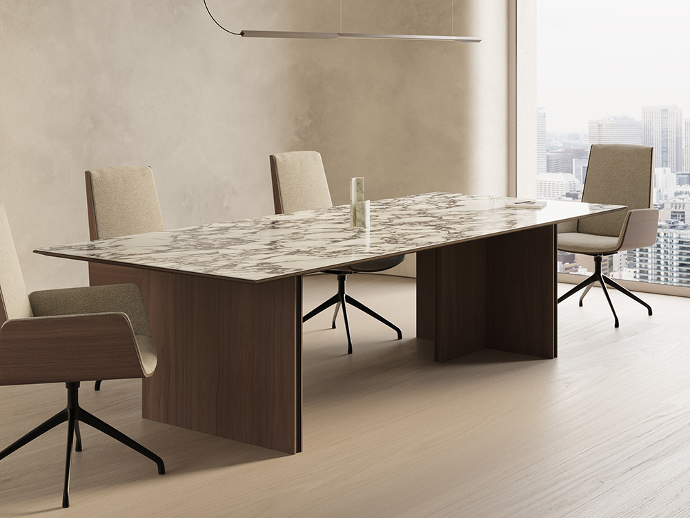 En Mobel 6000 y Seismil Studio: mesas de comedor de diseño Stockholm en cerámico Dekton o Xtone por Mario Ruiz en Madrid