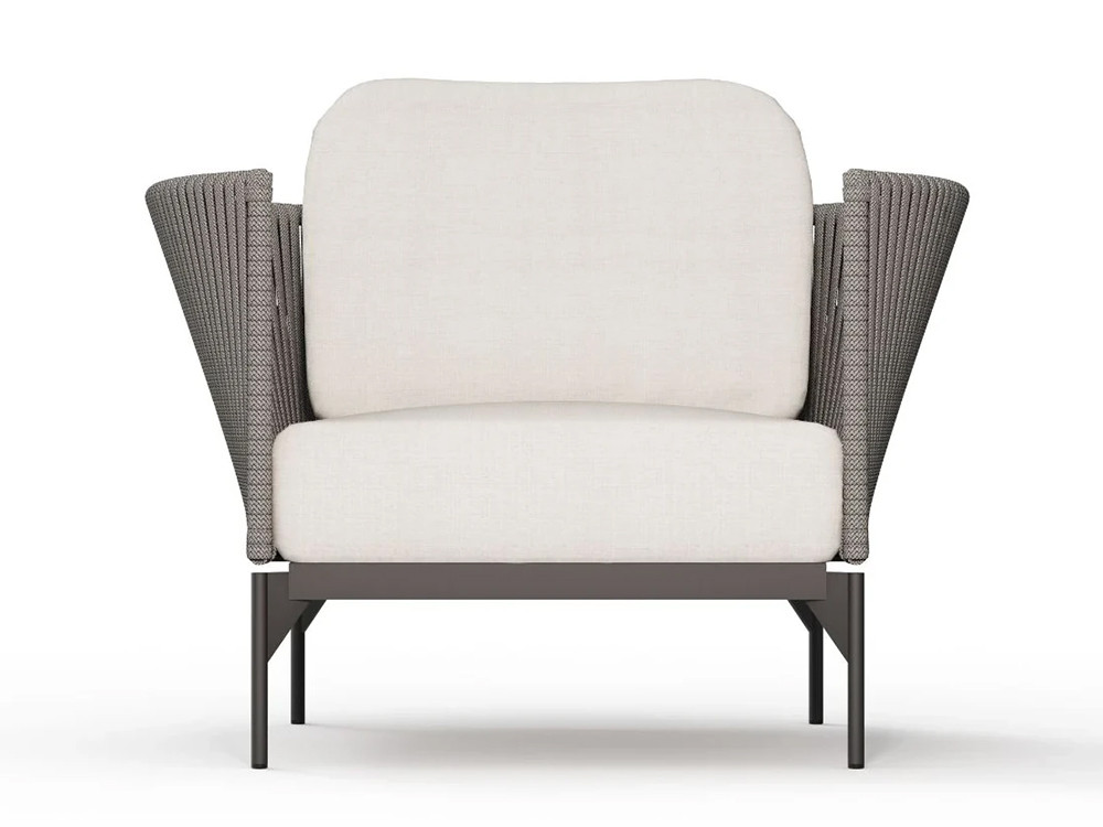 Sillones de exterior Boston por Skyline: estructura aluminio carbón y cuerda trenzada en Mobel 6000 Madrid capital