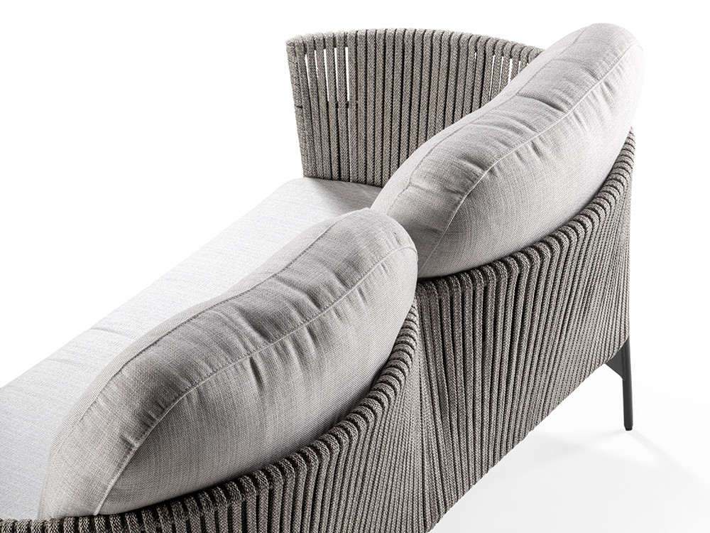 Sofa cuerda exterior Boston de Skyline: aluminio carbón y tejidos seleccionados en Mobel 6000 Madrid centro