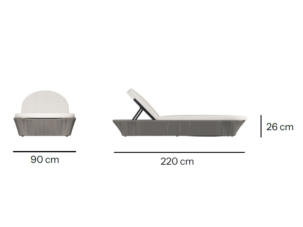 La tumbona para jardin Boston de Skyline ofrece máximo confort con respaldo reclinable en Seismil Studio Madrid capital