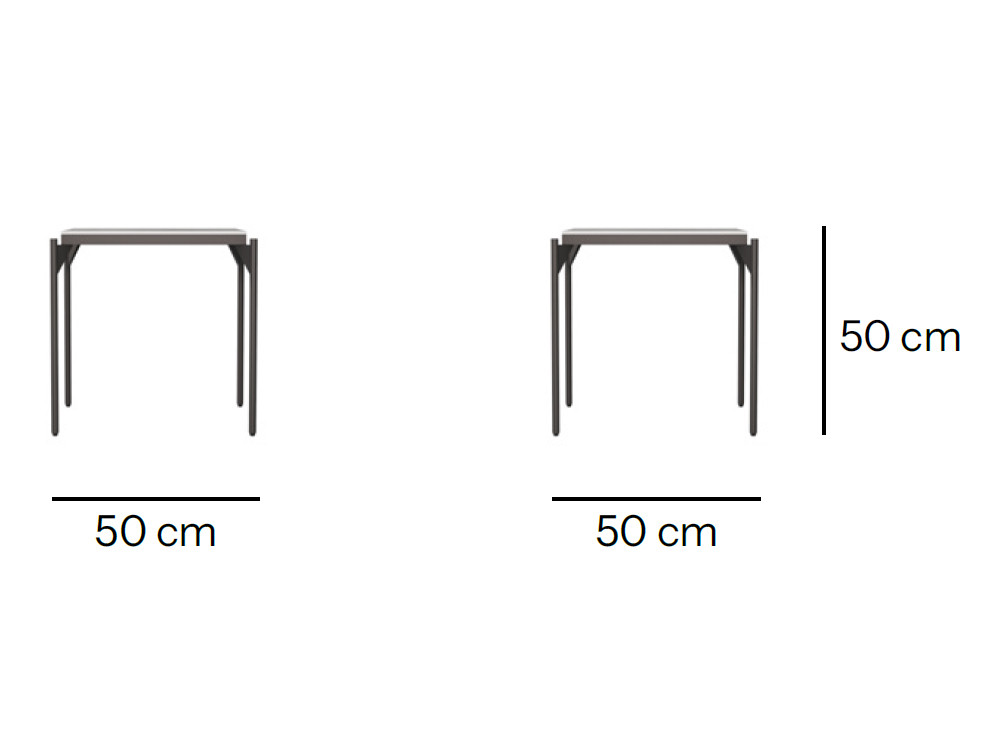 Mobel 6000 Madrid: mesa auxiliar original Boston por Skyline, elegancia en Dekton y aluminio carbón para exteriores