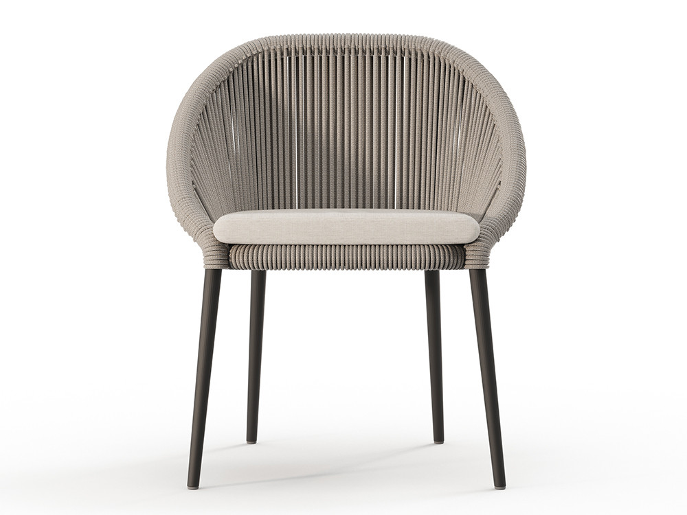 En Seismil Studio Madrid: sillas jardin aluminio Rodona de Skyline, diseño de Santiago Sevillano con cuerda en Beige